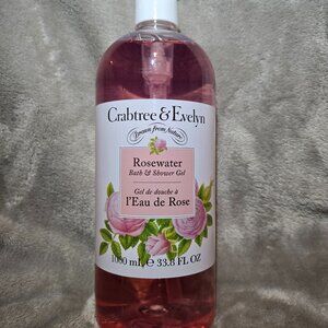 Brand New Crabtree and Evelyn Rosewater Bath & Shower gel 1000ml (Large format)